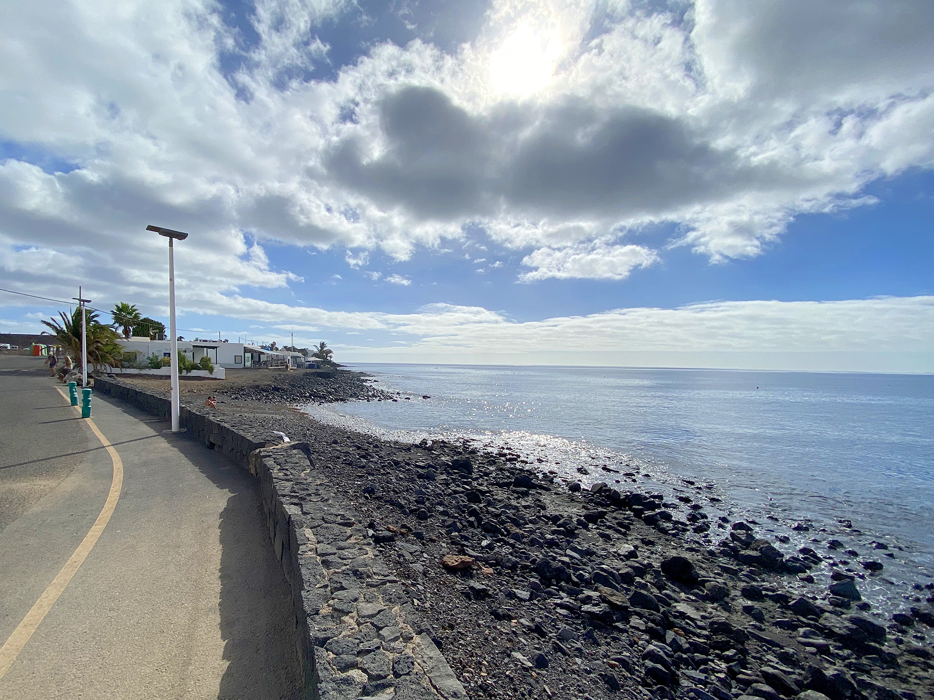 playa quemada beach road and restaurants