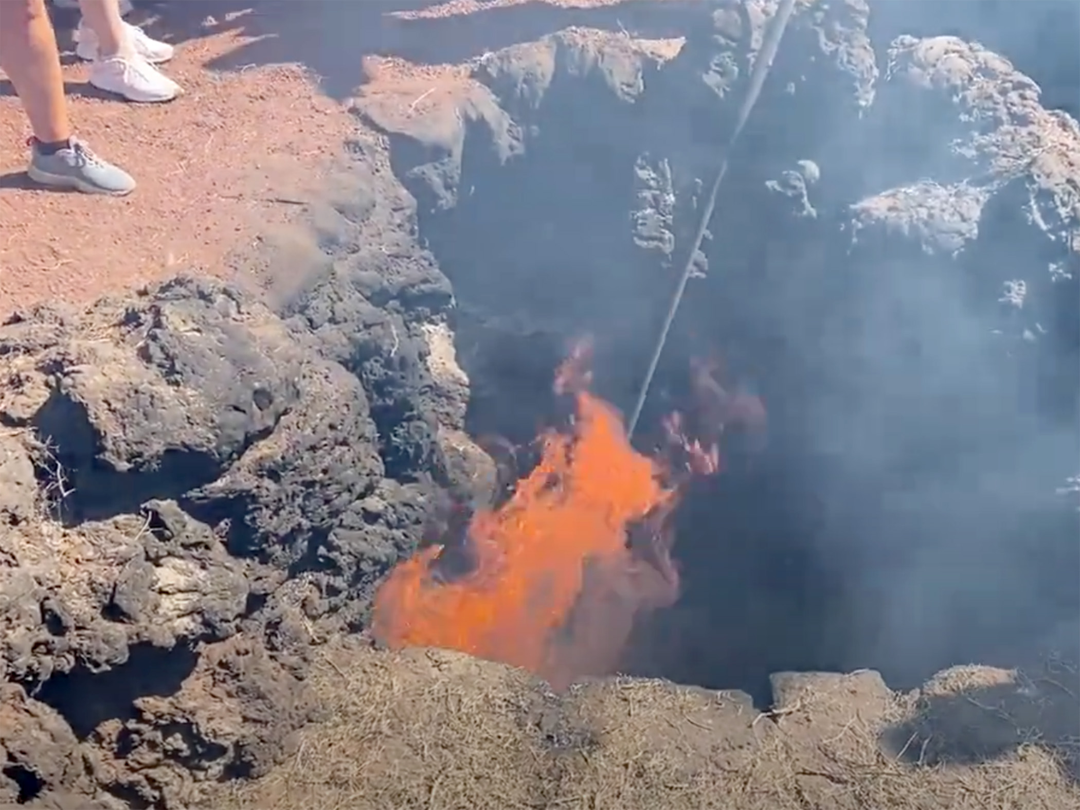 timanfaya fire from ground heat