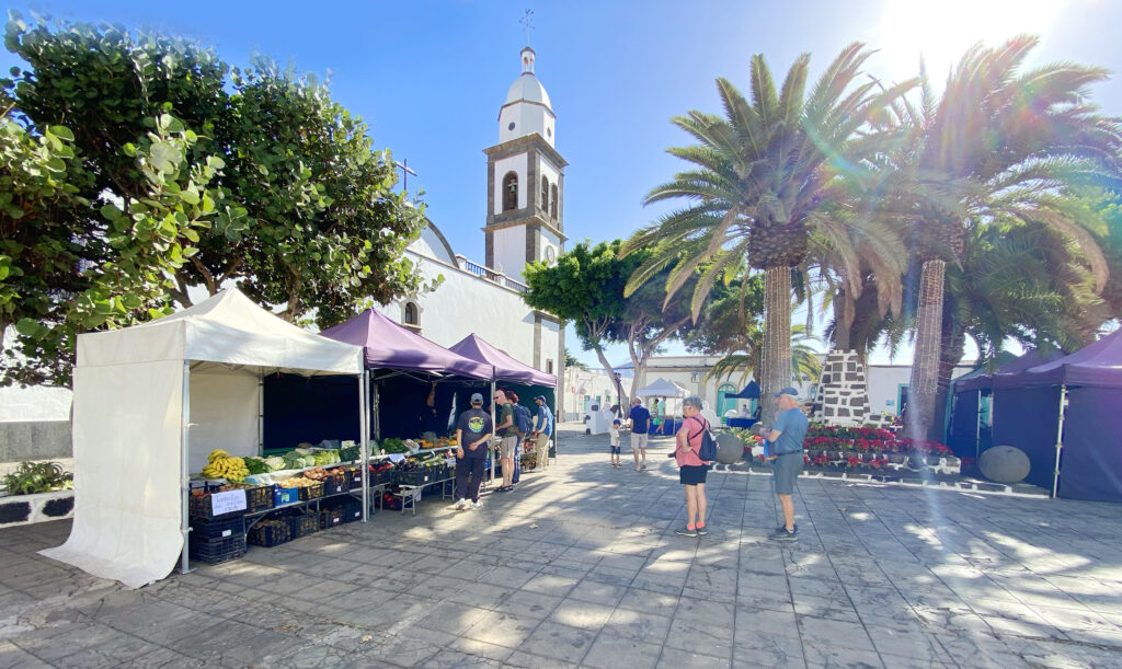 fruit and vegetable stalls arrecife market