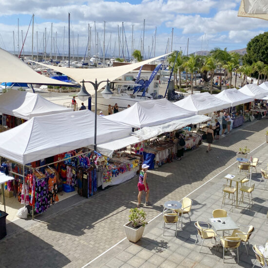 puerto calero market from above
