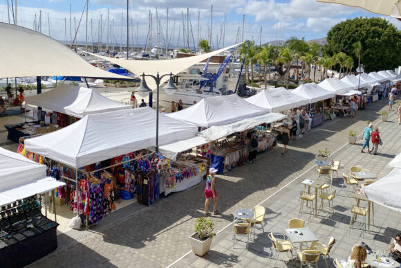 puerto calero market from above