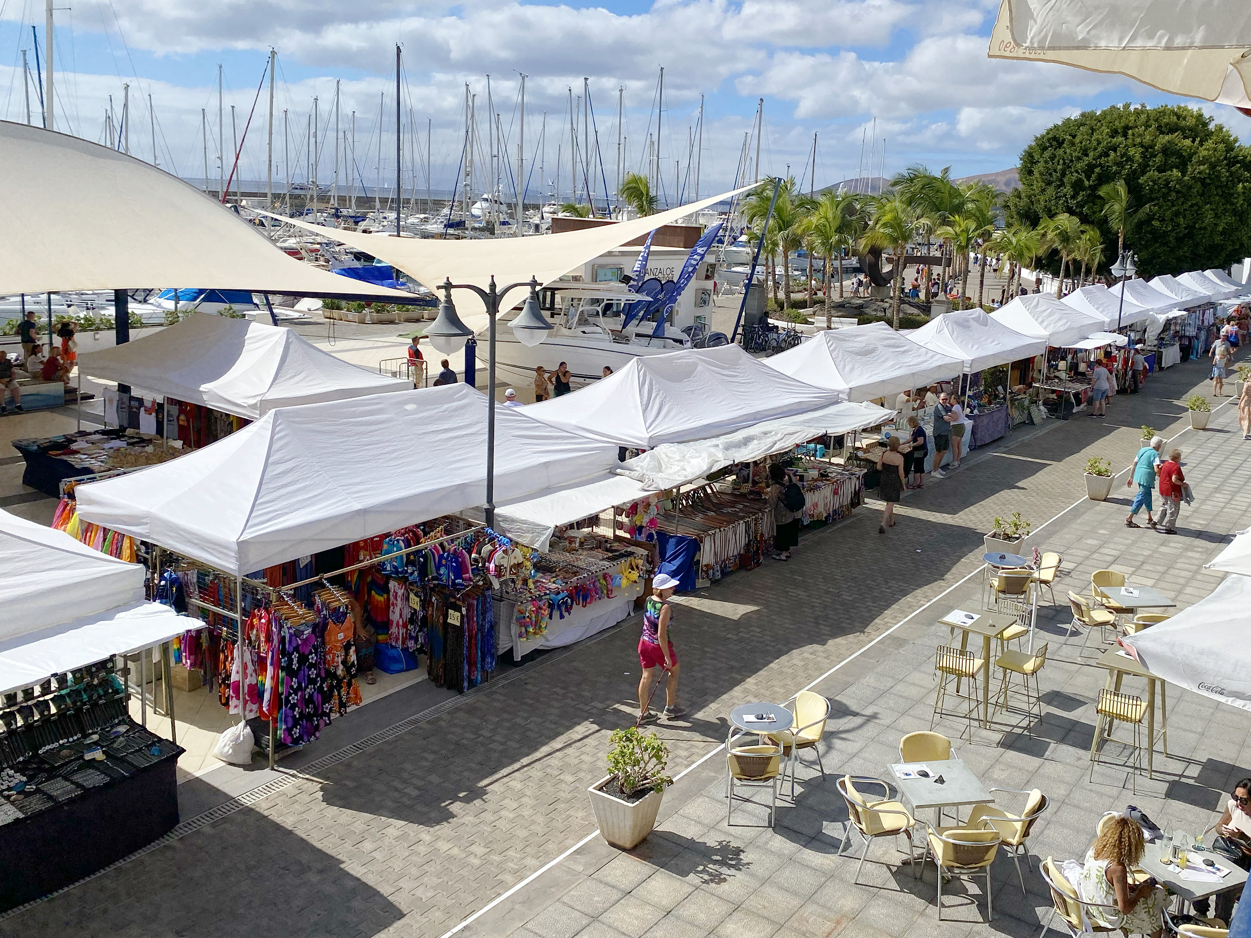 puerto calero market from above
