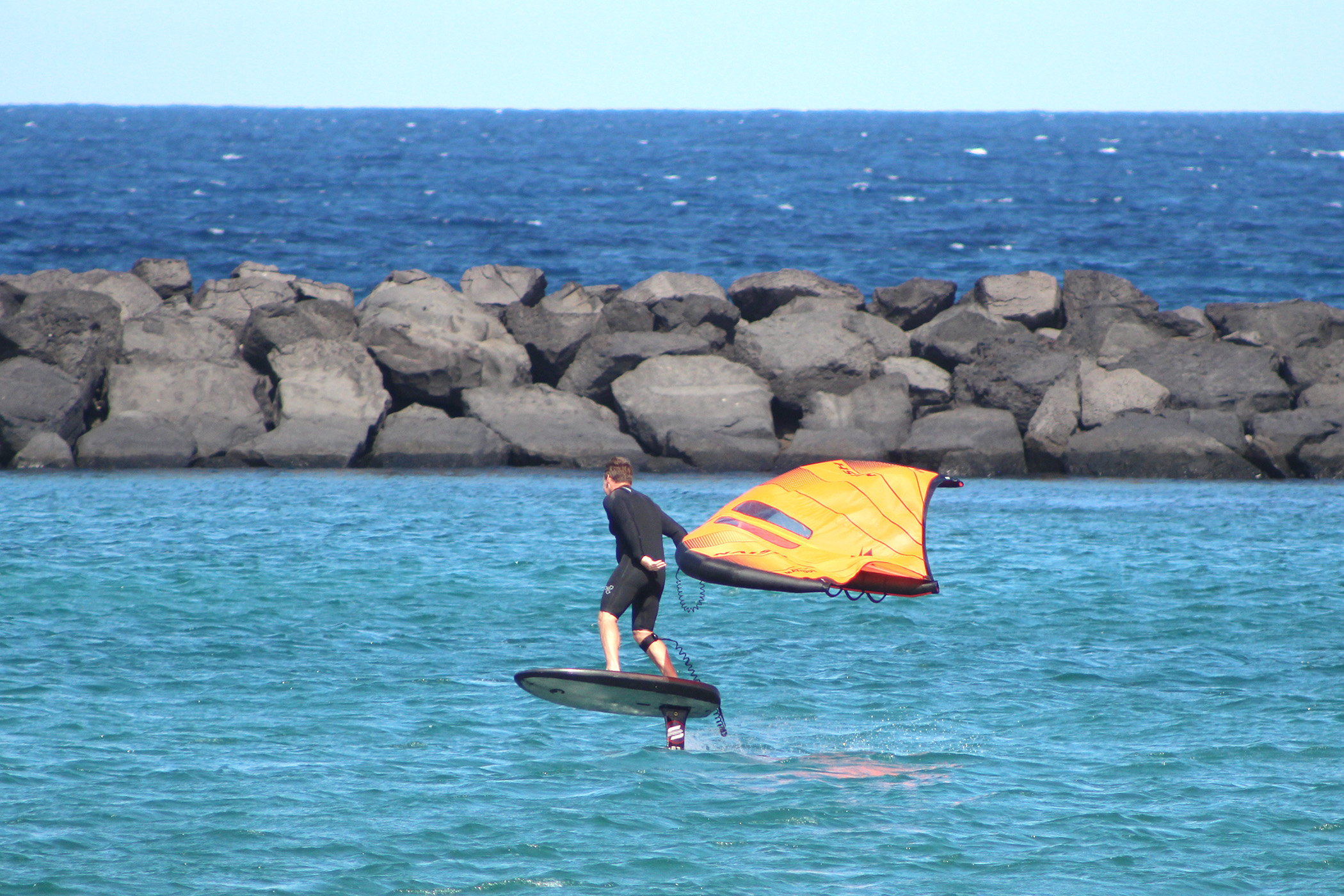 wing foiling in los charcos lanzarote