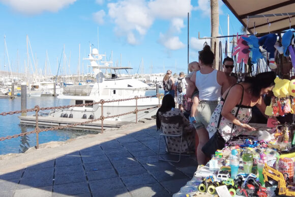 stall and boats in the marina rubicon market